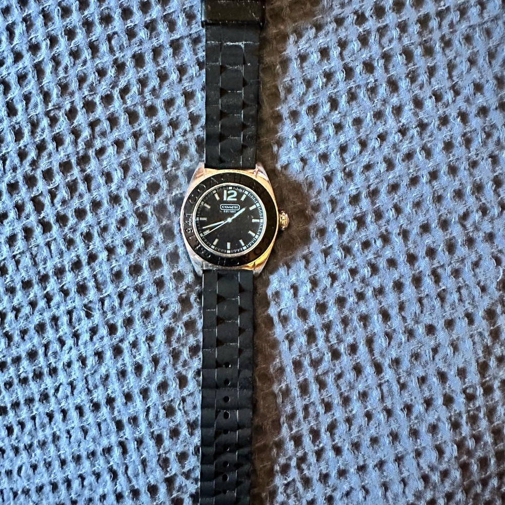 Black Rubber Strap Coach Watch